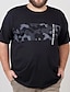 cheap Men&#039;s Plus Size T-shirts-Men&#039;s Plus Size Big Tall T shirt Tee Tee Crewneck Black White Navy Blue Short Sleeves Outdoor Going out Print Letter Camo / Camouflage Clothing Apparel Cotton Blend Streetwear Stylish Casual