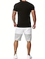 cheap Men&#039;s Tee Sets-Men&#039;s T-shirt Suits Tracksuit Tennis Shirt Shorts and T Shirt Set Color Block Crew Neck Daily Wear Vacation Short Sleeves 2 Piece Clothing Apparel Gymnatics Casual