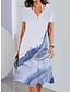 Χαμηλού Κόστους Print Φορέματα-Γυναικεία Ombre Μαρμάρινη εκτύπωση Στάμπα Λαιμός χτενισμένος Μίνι φόρεμα Καθημερινά Ημερομηνία Κοντομάνικο Καλοκαίρι Άνοιξη