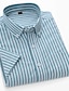 cheap Men&#039;s Dress Shirts-Men&#039;s Dress Shirt Oxford Shirt Light Blue Pink Blue Short Sleeve Stripe Turndown Spring &amp;  Fall Office &amp; Career Going out Clothing Apparel Basic