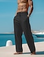 ieftine pantaloni de in-Bărbați Pantaloni Pantaloni de vară Pantaloni de plajă Cordon Talie elastică Picior drept Simplu Confort Respirabil Casual Zilnic Concediu Modă Stil Clasic Negru Alb