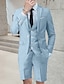 זול חליפות-שמפניה כחול שמיים חליפות חתונה קיץ לגברים 3 חלקים בצבע אחיד בהתאמה אישית עם ארבעה כפתורים עם חזה יחיד 2024