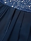 cheap Print Dresses-Women‘s A Line Dress Chiffon Dress Midi Dress Navy Blue Short Sleeve Color Gradient Patchwork Spring Summer V Neck Stylish Elegant Party 2023 S M L XL XXL 3XL / Party Dress