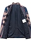 Недорогие Блейзер и куртка-Мужской клетчатый свадебный повседневный пиджак в клетку, стандартный покрой, однобортный однобортный с геометрическим узором на одной пуговице, синий, хаки, 2024