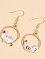 preiswerte Ohrringe-1 Paar Tropfen-Ohrringe For Damen Strasse Geschenk Verabredung Aleación Klassisch Katze MOON