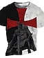 Χαμηλού Κόστους ανδρικό μπλουζάκι 3d-ανδρικό γραφικό πουκάμισο unisex μπλουζάκι λιοντάρι με σταυρό στρογγυλή λαιμόκοψη μαύρο γκρι χρυσό + λευκό+μαύρο κόκκινο 3d zero two plus casual βαμβακερό