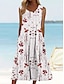 cheap Print Dresses-Women&#039;s Tank Dress Floral Print Crew Neck Midi Dress Daily Vacation Sleeveless Summer Spring