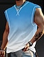 ieftine Tricouri de Sală-Bărbați Bluză Cămașă Waffle Vest Top Sub Cămașă Cămașă fără mâneci Gradiant Stil Nautic În aer liber Ieșire Fără manșon Îmbrăcăminte Modă Designer Muşchi