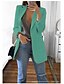 cheap Women&#039;s Plus Size Outerwear-Women&#039;s Plus Size Curve Blazer Spring Work to Wear Office Jacket with Pocket Long Sleeve Peaked Lapel Fall Winter