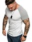 お買い得  メンズカジュアルTシャツ-男性用 シャツ Tシャツ グラフィック カラーブロック ラグランスリーブ クルーネック プラスサイズ スポーツ フィットネス 半袖 衣類 スポーツウェア 筋 エッセンシャル