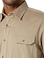billige skjorte med knapper til mænd-Herre Skjorte Button Up skjorte Casual skjorte Sommer skjorte Sort Hvid Grøn Kort Ærme Vanlig Knaphul Gade Ferierejse Basale Tøj Mode Fritid