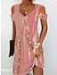 halpa Kuvioidut mekot-Naisten Slip Mekko Ombre Marmoriprintti Painettu Olkaimellinen Mini mekko Päivittäin Lyhythihainen Kesä Kevät