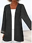 abordables chaquetas casuales-Mujer Chaqueta casual Casual Retazos Color sólido Sencillo Holgado Ropa de calle Manga Larga Primavera Negro S