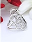 baratos Anéis-anéis femininos joias de filigrana borboleta moda anel ajustável de abertura para todos os jogos (prata) retrô esculpido grandes anéis de borboleta envolventes da moda