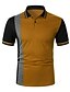 billige Klassisk poloskjorte for menn-Herre Button Up Poloer POLO T-skjorte Avslappet Sport Knaphul Kortermet Mote Grunnleggende Fargeblokk Knapp Sommer Normal Svart Hvit Rød Brun Button Up Poloer