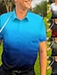 cheap Men&#039;s Golf Clothing-Men&#039;s Black Yellow Army Green Short Sleeve Sun Protection Breathable Lightweight T Shirt Top Slim Fit Gradient Color Golf Attire Clothes Outfits Wear Apparel