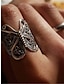 Недорогие Кольца-женские кольца филигранные ювелирные изделия с бабочками модные универсальные регулируемые кольца (серебро) резные ретро большие модные обручальные кольца бабочки ювелирные изделия