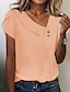 ieftine Bluze simple pentru femei-Pentru femei Cămașă Bluză Simplu Casual Elegant Epocă Modă Manșon scurt În V Alb