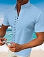 abordables camisa con botones para hombre-Hombre Camisa Abotonar la camisa Camisa casual Camisa de verano Camisa de playa Negro Blanco Rosa Azul Verde Trébol Manga Corta Plano Escote Chino Diario Vacaciones Ropa Moda Casual Cómodo