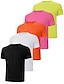 ieftine Tricouri casual pentru bărbați-Bărbați Tricou Tee Top Simplu Stil Nautic Stradă Vacanță Mânecă scurtă Îmbrăcăminte 5buc Modă Designer De Bază