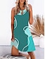 Χαμηλού Κόστους Print Φορέματα-Γυναικεία Αμάνικο φόρεμα Γεωμετρικό Συνδυασμός Χρωμάτων Κοφτό Στάμπα Στρογγυλή Ψηλή Λαιμόκοψη Μίνι φόρεμα Καθημερινά Ημερομηνία Αμάνικο Καλοκαίρι Άνοιξη