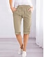 cheap Women&#039;s Shorts-Women&#039;s Shorts Slacks Cotton Pocket High Waist Knee Length Dark Gray Summer