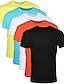 preiswerte Lässige T-Shirts für Herren-Herren T Shirt Funktionsshirt T-Shirt Glatt Rundhalsausschnitt Strasse Urlaub Kurze Ärmel 5-Stücke Bekleidung 5St Modisch Designer Basic