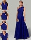 cheap Wedding Guest Dresses-A-Line Wedding Guest Dresses Infinity Dress Wedding Party Summer Floor Length Short Sleeve Halter Neck Convertible Chiffon with Ruched 2024
