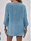 ieftine Bluze simple pentru femei-Pentru femei Cămașă Bumbac In Casual Zilnic Buton Piersică Manșon Lung Solid De Bază În V Vară Primăvară