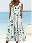 cheap Print Dresses-Women&#039;s Tank Dress Floral Print Crew Neck Midi Dress Daily Vacation Sleeveless Summer Spring