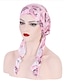 preiswerte Damen Hüte-Frauen bedrucktes vorgebundenes Kopftuch elastischer muslimischer weiblicher Turban weicher Hut Haarausfallabdeckung Kopfwickel Kopfbedeckung Stretch-Bandana
