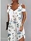 Χαμηλού Κόστους Print Φορέματα-Γυναικεία Σλιπ Φόρεμα Φλοράλ Δαντέλα Στάμπα Τιράντες Μίνι φόρεμα Καθημερινά Ημερομηνία Κοντομάνικο Καλοκαίρι Άνοιξη