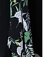abordables Vestidos estampados-Mujer Talla Grande Vestido informal Vestido de raso Vestido de Columpio Hoja Floral Vestido Midi Manga Corta Retazos Estampado Cuello Barco Moda Exterior Negro Verano Primavera L XL XXL 3XL 4XL