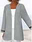 Χαμηλού Κόστους casual μπουφάν-Γυναικεία Casual Jacket Αιτιώδης συνάφεια Κουρελού Συμπαγές Χρώμα Απλός Χαλαρή Εφαρμογή Εξωτερικά ενδύματα Μακρυμάνικο Άνοιξη Μαύρο Τ