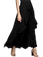 זול מכנסי נשים למסיבה-בגדי ריקוד נשים מכנסיים שיפון קפלים מותניים גבוהים באורך מלא שחור קיץ