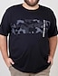cheap Men&#039;s Plus Size T-shirts-Men&#039;s Plus Size Big Tall T shirt Tee Tee Crewneck Black White Navy Blue Short Sleeves Outdoor Going out Print Letter Camo / Camouflage Clothing Apparel Cotton Blend Streetwear Stylish Casual