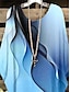 voordelige Damesblouses en -shirts-Dames Overhemd Blouse Grafisch Abstract blauw Paars Oranje Afdrukken Korte mouw Casual Basic Neon en helder Ronde hals Normale pasvorm