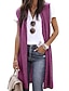 cheap Cardigans-Women&#039;s Cardigan Knitted Solid Color Basic Casual Sleeveless Regular Fit  Cardigans Open Front Spring Summer Red Wine Dark Blue Orange / Going out