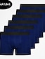 abordables Bóxer de hombre-Hombre paquete de 6 unidades Boxers Cortos Ropa Interior Slip Boxers Algodón Transpirable Plano Azul Oscuro