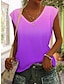 cheap Tank Tops &amp; Camis-Women&#039;s Tank Top Ombre Color Gradient Print Casual Vacation Stylish Neon &amp; Bright Sleeveless V Neck Pink Summer