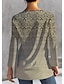 economico Bluse e camicie da donna-Per donna Camicia Blusa Pop art Stampa Informale Elegante Vintage Di tendenza Manica lunga Rotonda Rosso Autunno inverno
