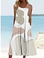 abordables Robes à motifs-Femme Robe Débardeur Floral Graphic Imprimer Col Ras du Cou Robe mi-longue du quotidien Vacances Sans Manches Eté Printemps