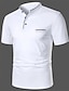 voordelige klassieke polo-Voor heren POLO Shirt Golfshirt Straat Casual Opstaand Korte mouw Modieus Basic Effen Klassiek Zomer Normale pasvorm Marine Zwart Wit Rood POLO Shirt