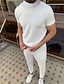 Χαμηλού Κόστους Ανδρικά μπλουζάκια casual-Ανδρικά Μπλουζάκι Μπλουζάκι μπλουζάκι Κοντομάνικο Στρογγυλή Ψηλή Λαιμόκοψη Καλοκαίρι Σκέτο Pit Strip Μοντέρνα Υψηλής Ποιότητας Βασικό Διακοπές Δρόμος Εξόδου Μαύρο Λευκό Κορυφαίο μπλουζάκι για άνδρες