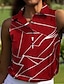 お買い得  女性のゴルフ服-女性用 ポロシャツ レッド ノースリーブ 日焼け防止 トップス レディース ゴルフウェア ウェア アウトフィット ウェア アパレル