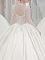 cheap Wedding Dresses-Formal Modest Wedding Dresses Princess Square Long Sleeve Chapel Train Satin Bridal Gowns With Bow(s) Pearls 2023 Summer Wedding Party, Women&#039;s Clothing