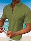 Χαμηλού Κόστους ανδρικό πουκάμισο με κουμπιά-Ανδρικά Πουκάμισο Πουκάμισο με κουμπιά Casual πουκάμισο Καλοκαιρινό πουκάμισο Πουκάμισο παραλίας Μαύρο Λευκό Ανθισμένο Ροζ Μπλε Πράσινο του τριφυλλιού Κοντομάνικο Σκέτο Όρθιος Γιακάς