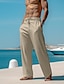 ieftine pantaloni de in-Bărbați Pantaloni Pantaloni de vară Pantaloni de plajă Cordon Talie elastică Picior drept Simplu Confort Respirabil Casual Zilnic Concediu Modă Stil Clasic Negru Alb