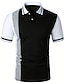 billige Klassisk poloskjorte for menn-Herre Button Up Poloer POLO T-skjorte Avslappet Sport Knaphul Kortermet Mote Grunnleggende Fargeblokk Knapp Sommer Normal Svart Hvit Rød Brun Button Up Poloer