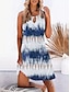 cheap Print Dresses-Women&#039;s Tank Dress Geometric Tie Dye Hollow Out Print Crew Neck Mini Dress Daily Date Sleeveless Summer Spring